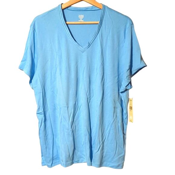 NWT Valerie Stevens Baby Blue V-Neck Cotton Tee – 2X! 0121 - Picture 1 of 8